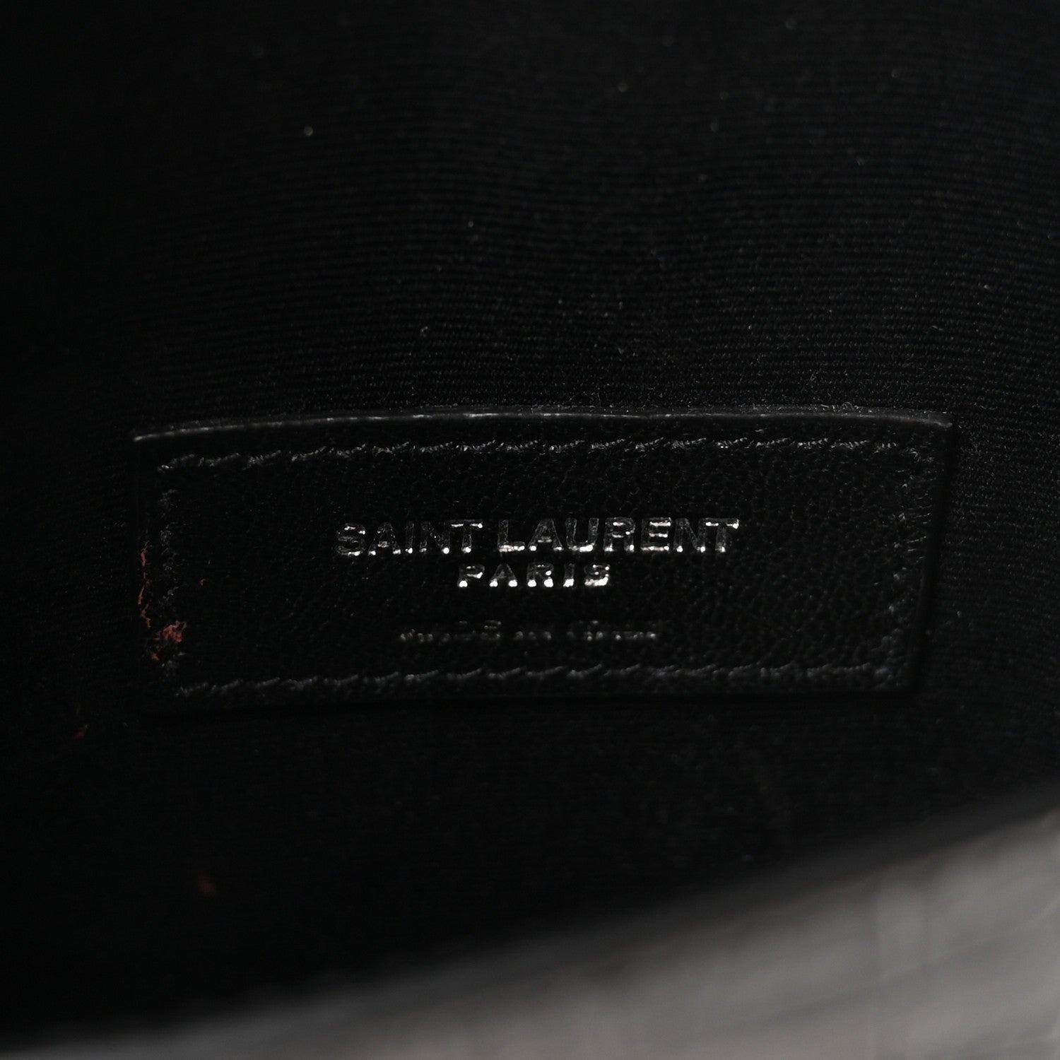Saint Laurent Calfskin Crocodile Embossed Monogram Small Uptown Pouch Black 6 of 6