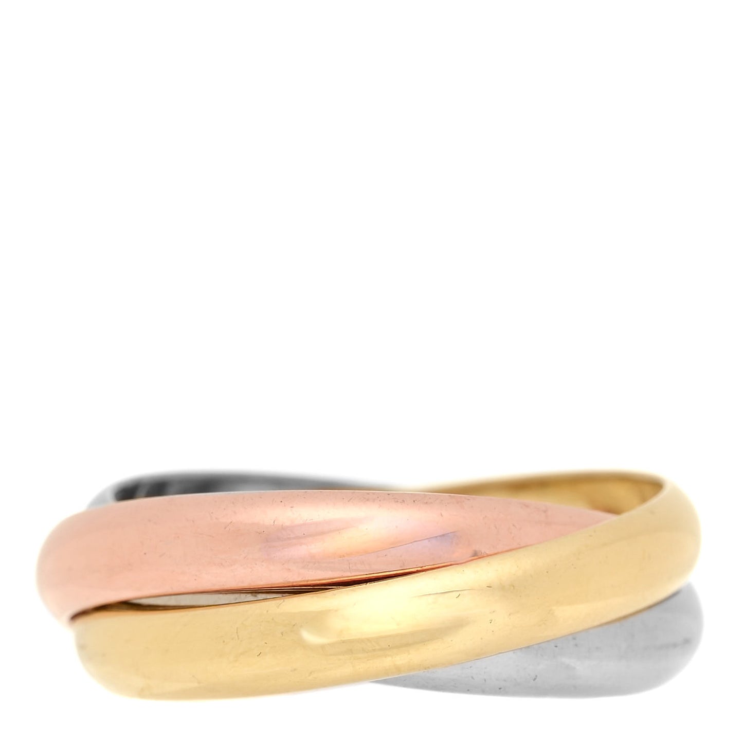 18K Pink Yellow White Gold Classic Trinity Ring 58 8.25
