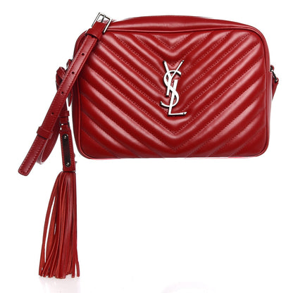 Saint Laurent Calfskin Matelasse Monogram Lou Camera Bag Red 1 of 8