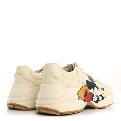 Gucci X DISNEY Calfskin Mickey Mouse Womens Rhyton Sneakers 40 Ivory 5 of 14