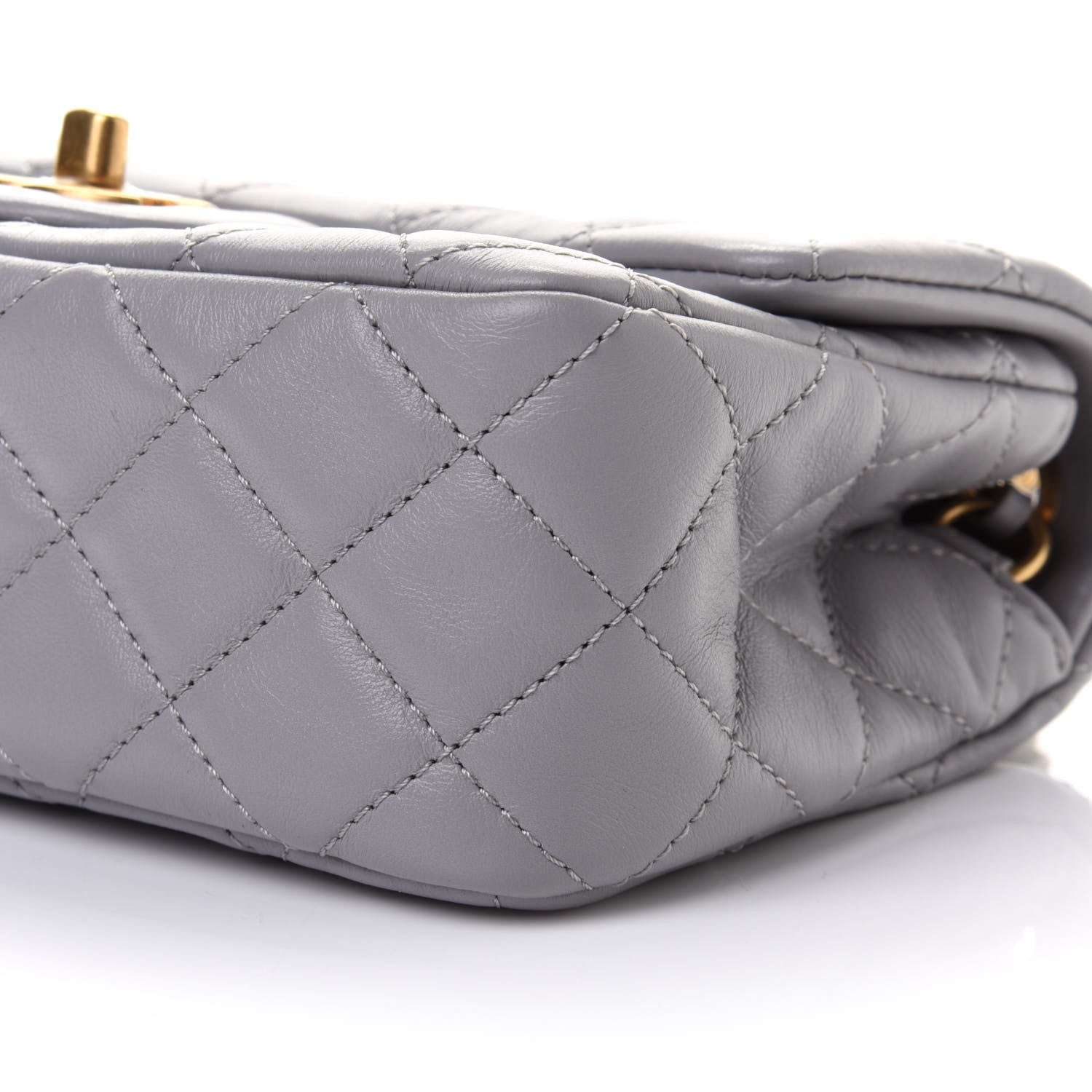 Chanel Lambskin Quilted Mini Rectangular Pearl Crush Flap Grey 10 of 11