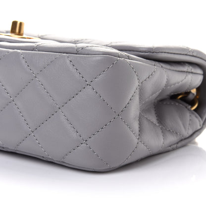 Chanel Lambskin Quilted Mini Rectangular Pearl Crush Flap Grey 10 of 11