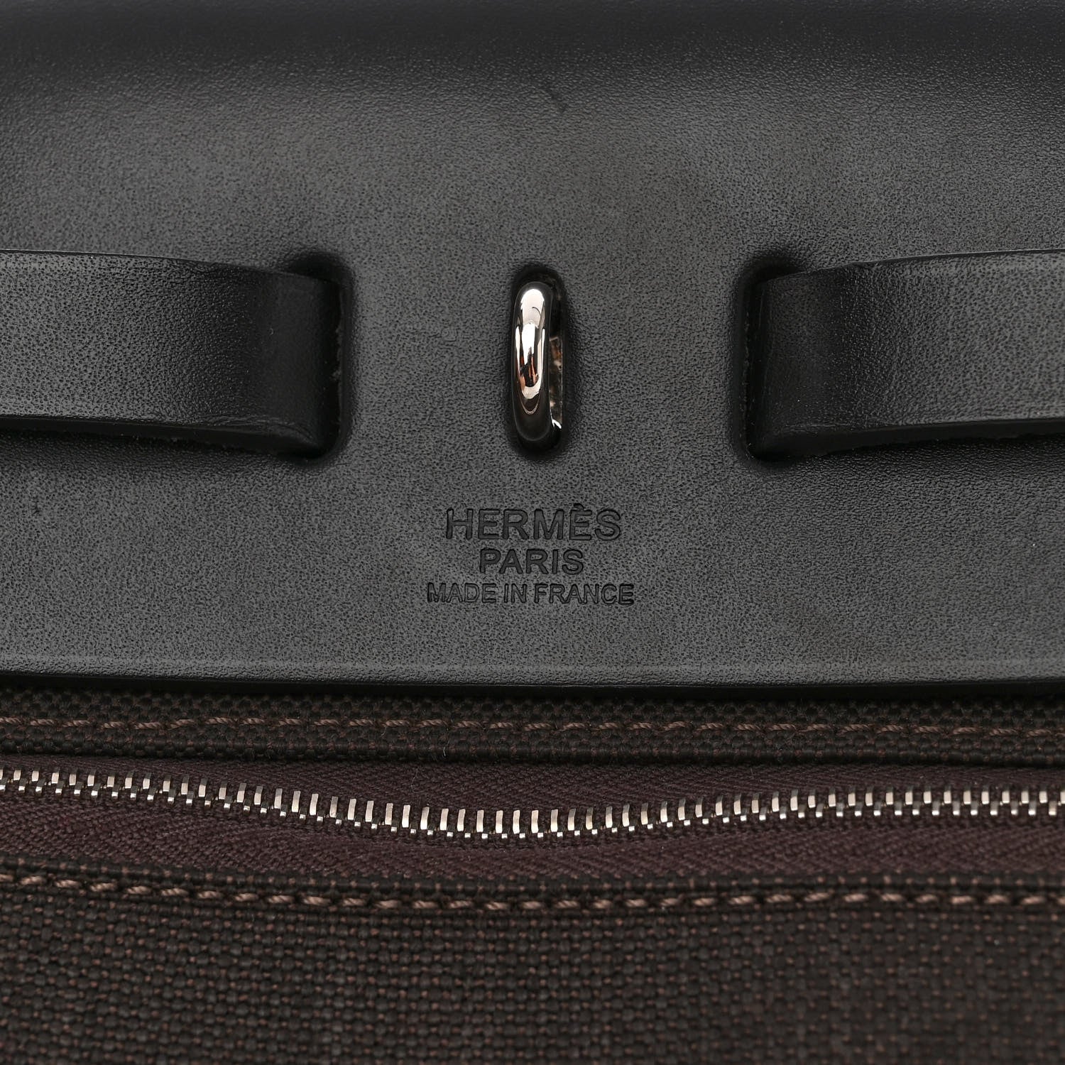 Hermes Military Toile Vache Hunter Herbag Zip Retourne 31 PM Black Ebene 7 of 14