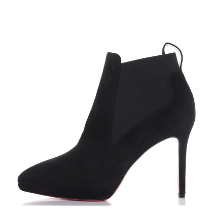 Christian Louboutin Suede Crochinetta 100 Ankle Boots 38.5 Black 1 of 9