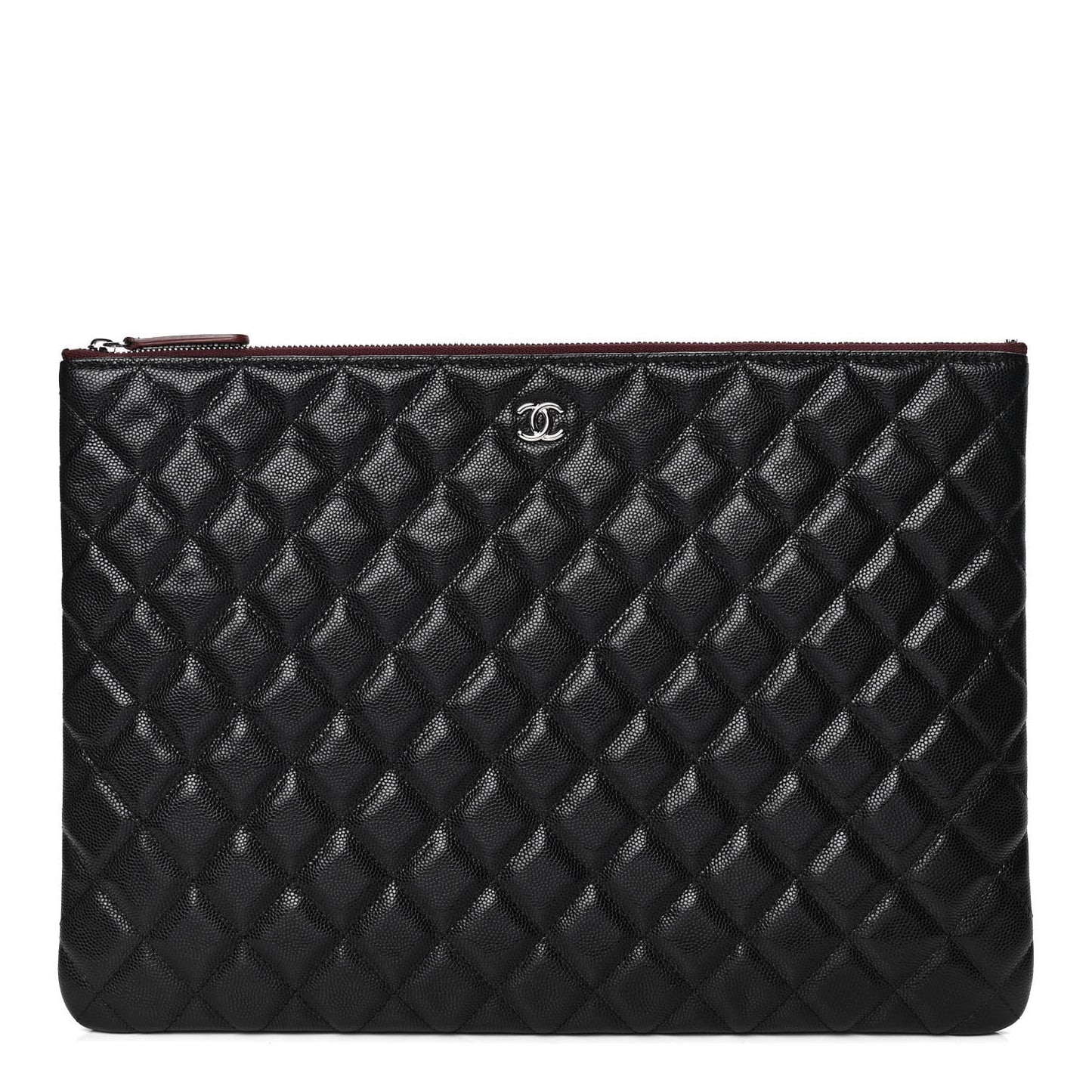 Caviar Quilted Large Cosmetic Case Black
