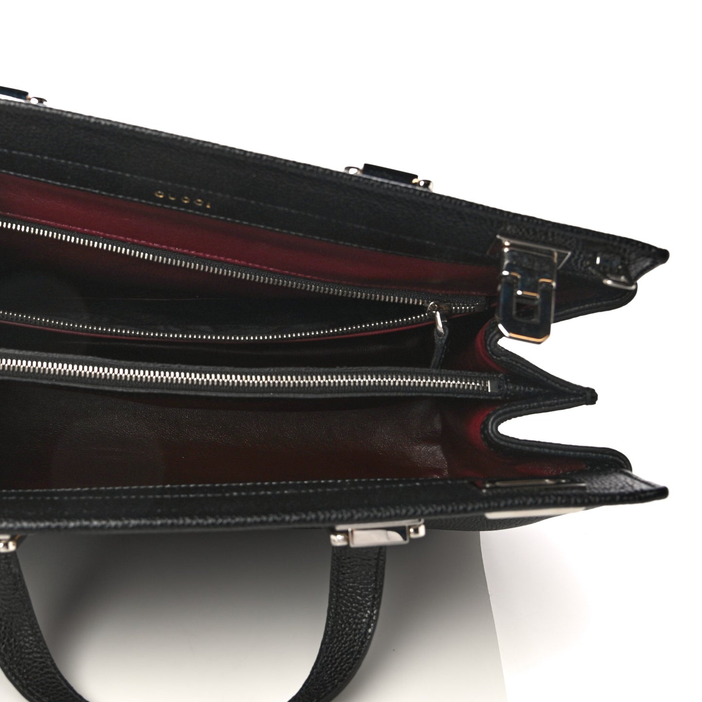 Grainy Calfskin Medium Zumi Top Handle Bag Black