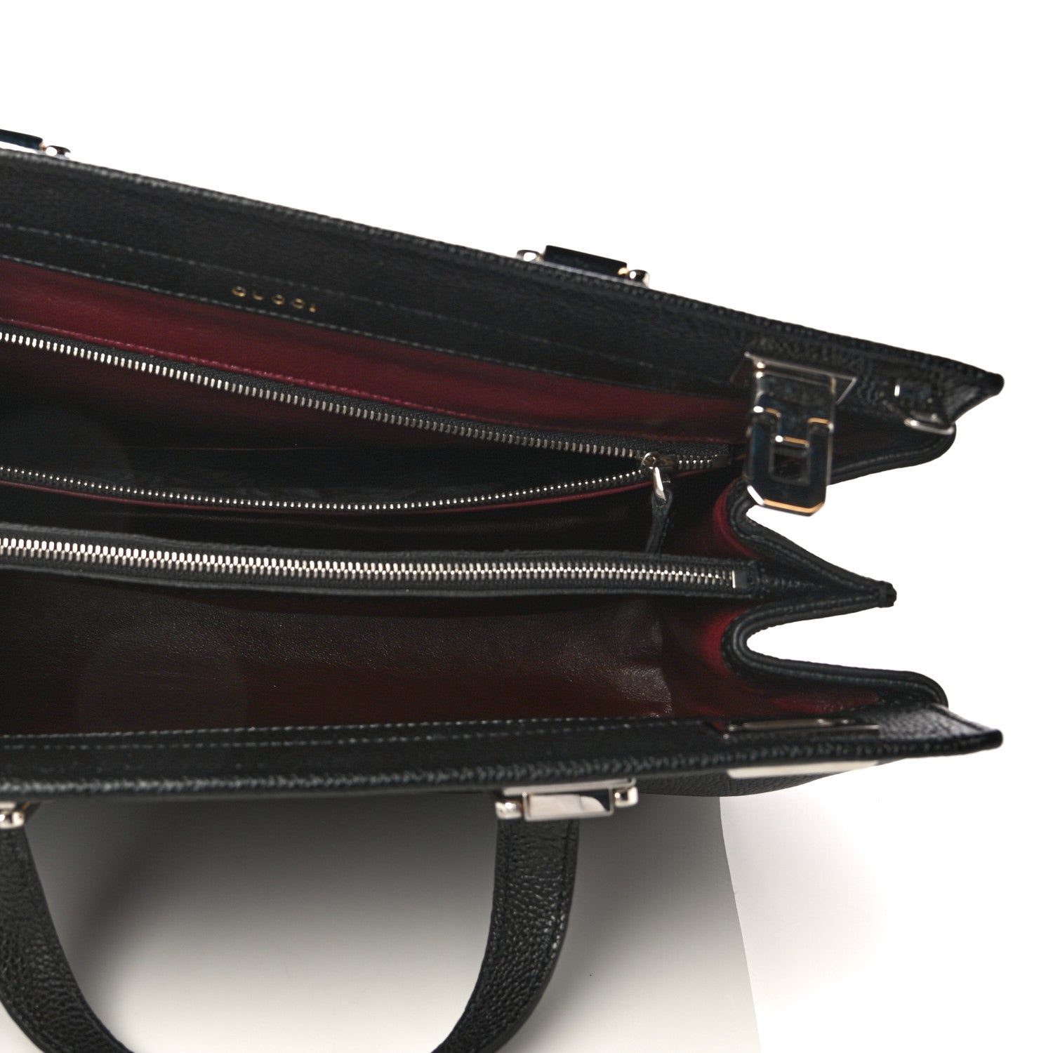 Gucci Grainy Calfskin Medium Zumi Top Handle Bag Black 4 of 12