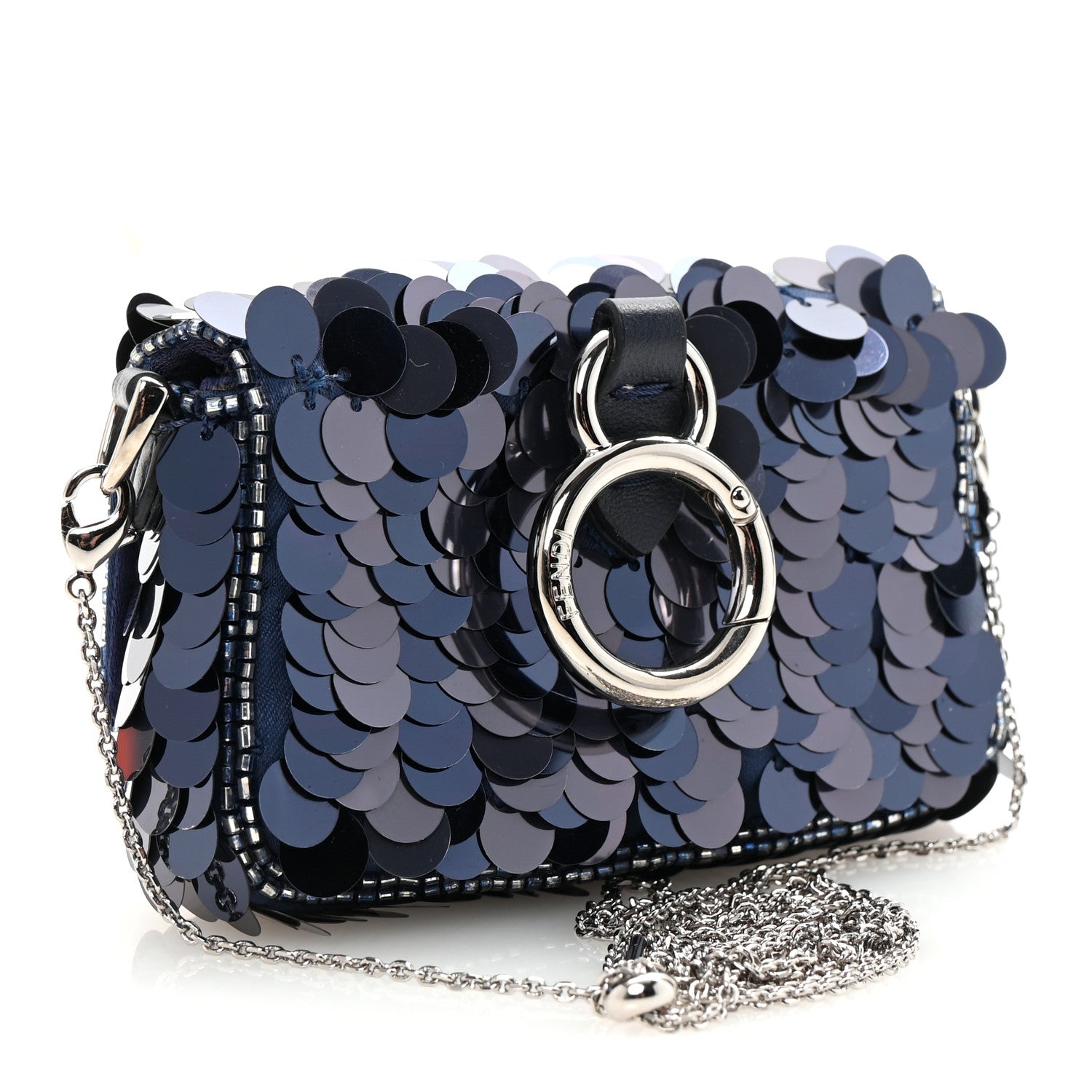 Fendi Sequin Paillettes Shiny Nappa Sex and the City Nano Maxi