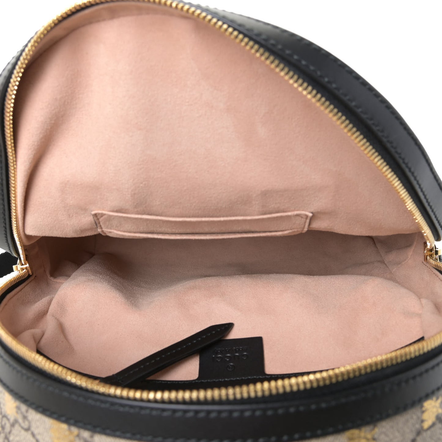 GG Supreme Monogram Bees Print Small Day Backpack Beige Oro Black