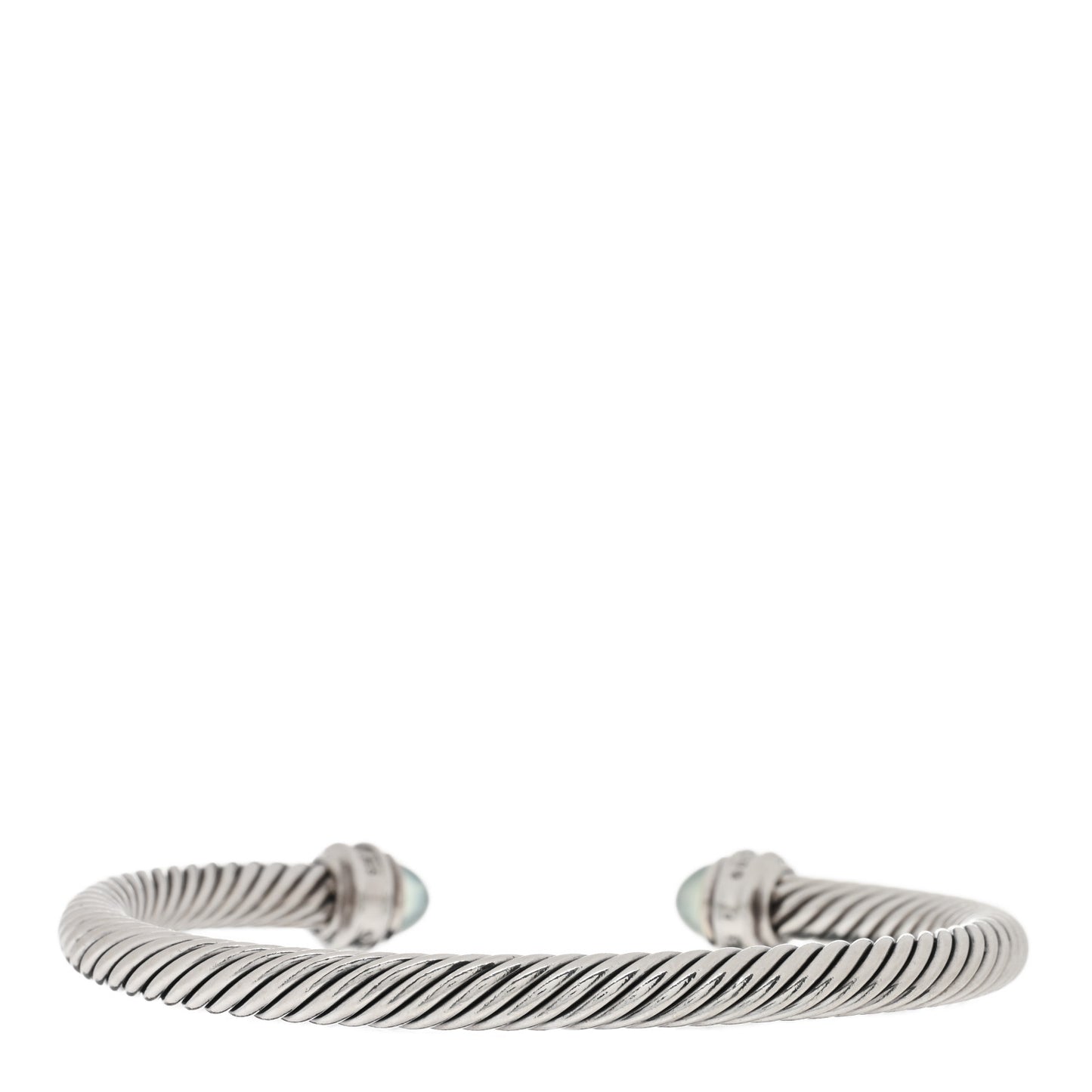 Sterling Silver Diamond Chalcedony 5mm Cable Classics Bracelet