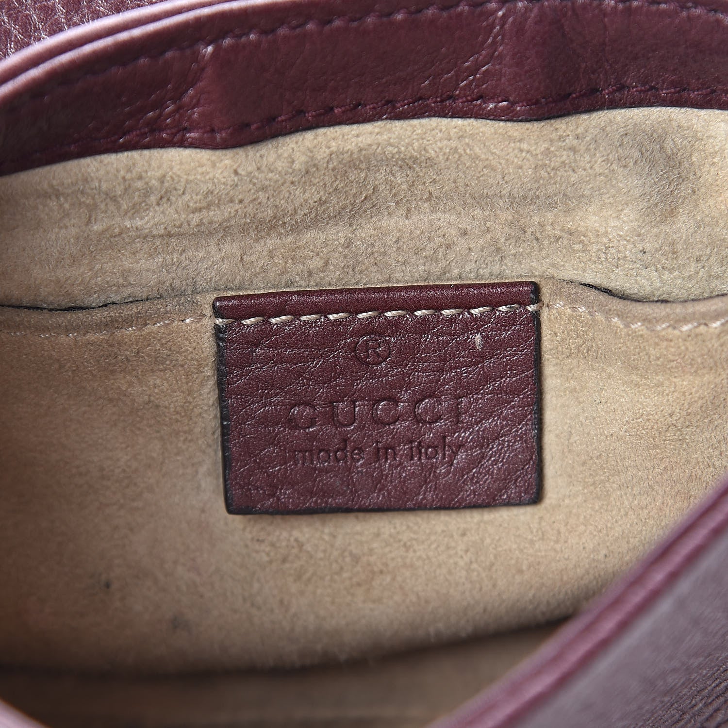 Gucci Metallic Pebbled Calfskin Small 1973 Chain Shoulder Bag Classic Burgundy 6 of 10