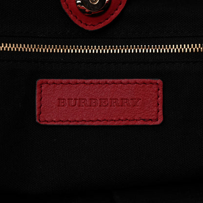 Burberry Soft Calfskin House Check Big Crush Tote Military Red 6 of 11