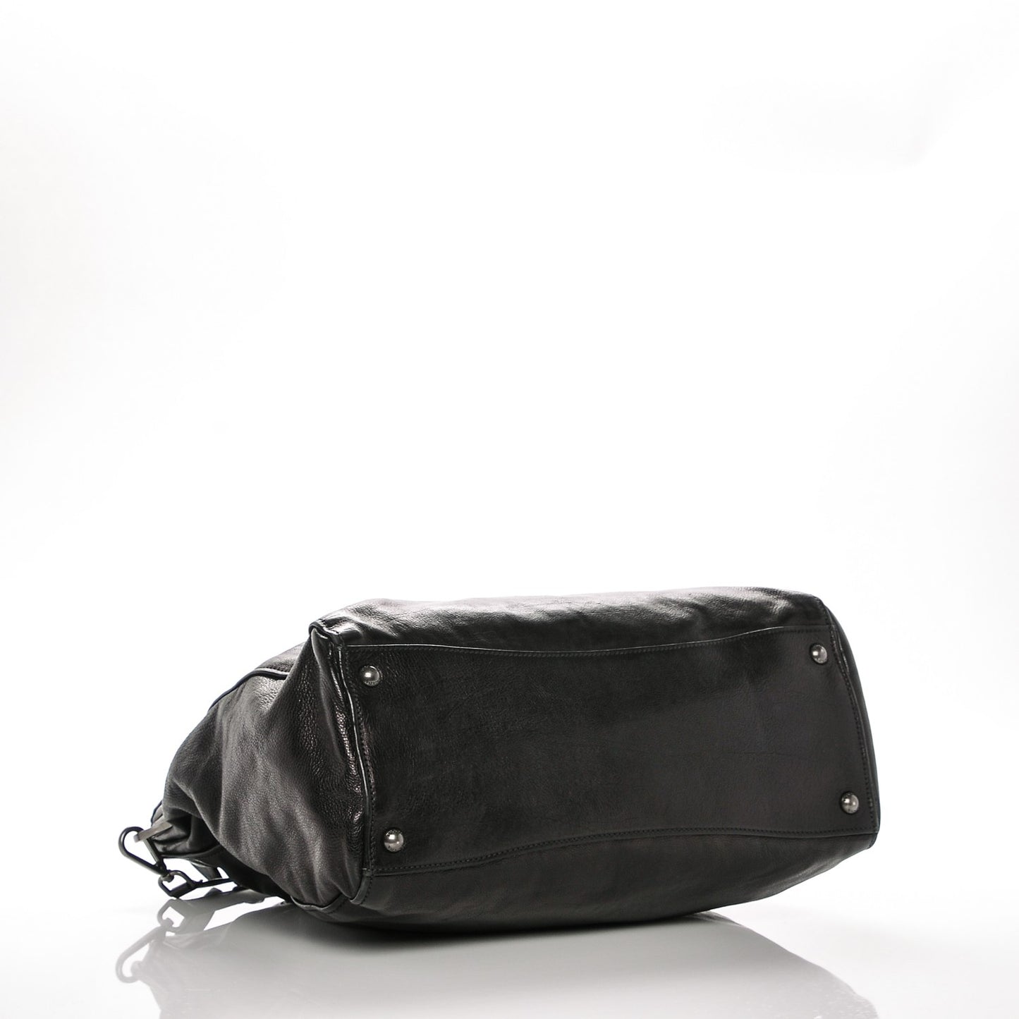Glace Calf Shopping Tote Nero Black