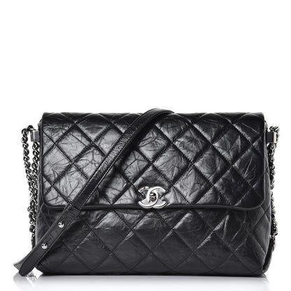 Chanel Crackled Aged Calfskin Big Bang Flap Black 1 of 8