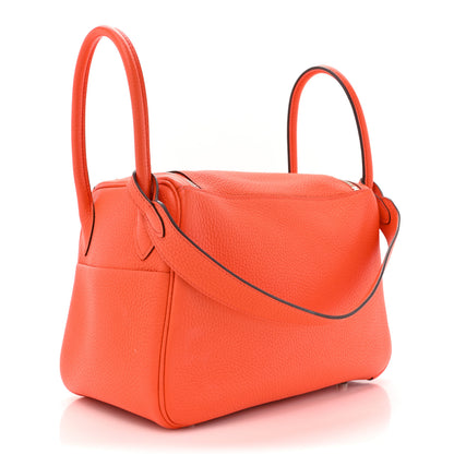 Hermes Taurillon Clemence Lindy 26 Orange Poppy 3 of 13