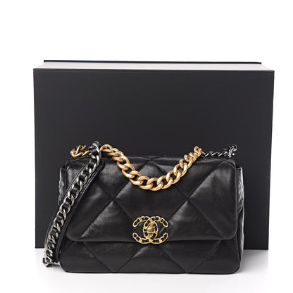 Chanel Goatskin Quilted Medium 19 Flap Black 11 of 11