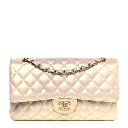 Chanel Iridescent Lambskin Quilted Medium Double Flap Ivory 1 of 11