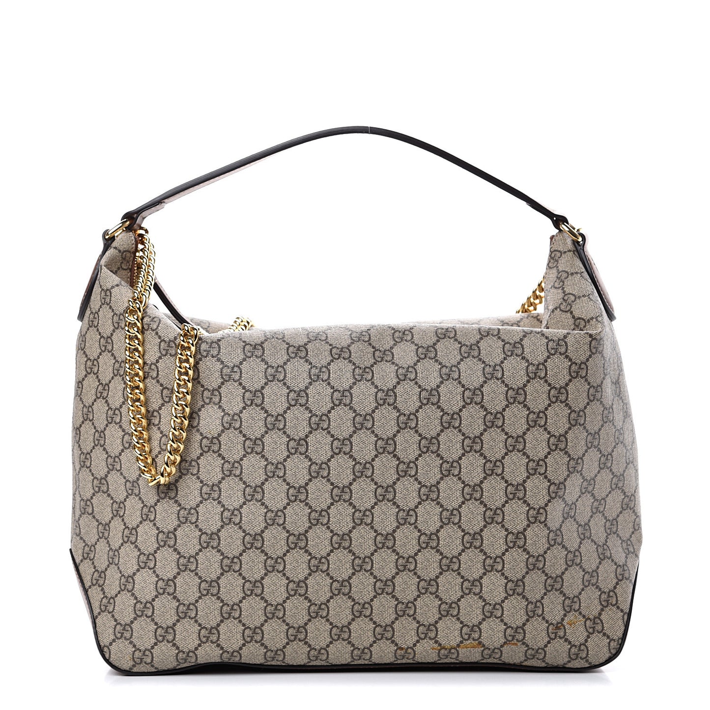 GG Supreme Monogram Large Linea A Hobo Light Brown