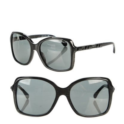 Chanel Crystal Baguette Polarized Square Sunglasses 5308-B Black 1 of 7