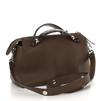 Fendi Vitello Dolce Bi-Color FF 1974 Embossed Medium By The Way Boston Bag Maya Black 3 of 10