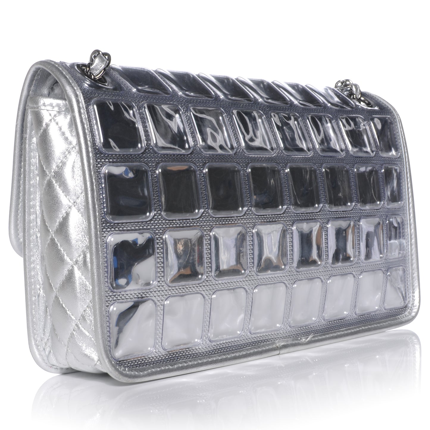 Vinyl Large Ice Cube Flap Silver