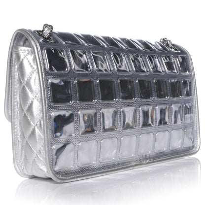 Chanel Vinyl Large Ice Cube Flap Silver 3 of 9