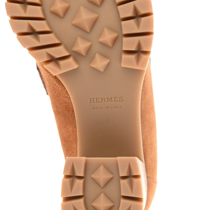 Hermes Suede Goatskin Womens Foch 60 Pumps 36 Naturel 6 of 8
