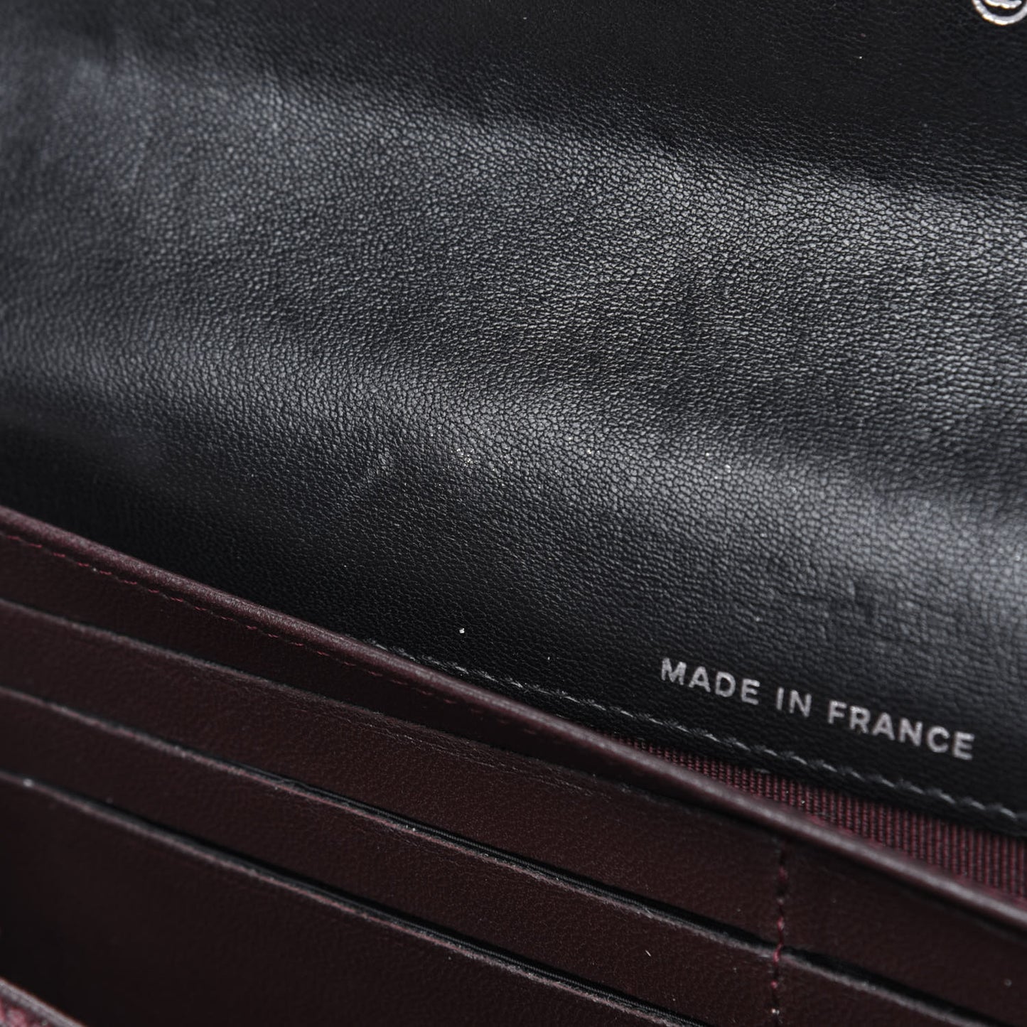 Lambskin Quilted Long Flap Wallet Black