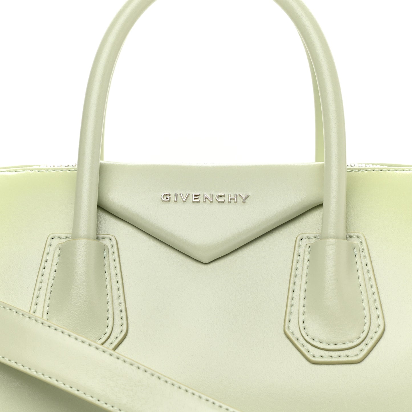 Shiny Lord Calfskin Small Antigona Aqua Green