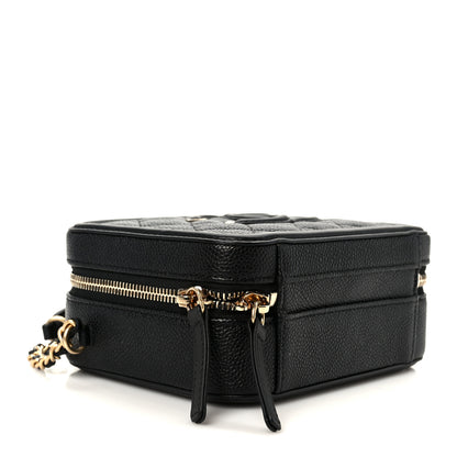 Chanel Caviar Quilted Small CC Filigree Vanity Case Black 4 of 10