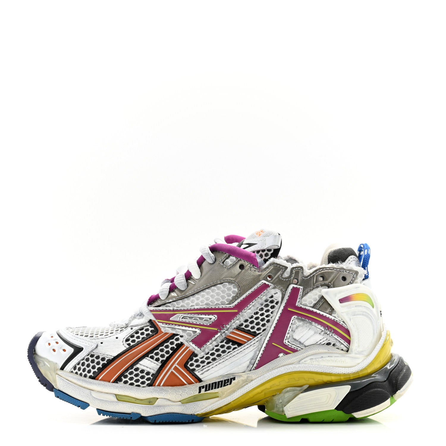 Balenciaga Mesh Rubber Womens Runner Sneakers 38 Multicolor 1 of 9