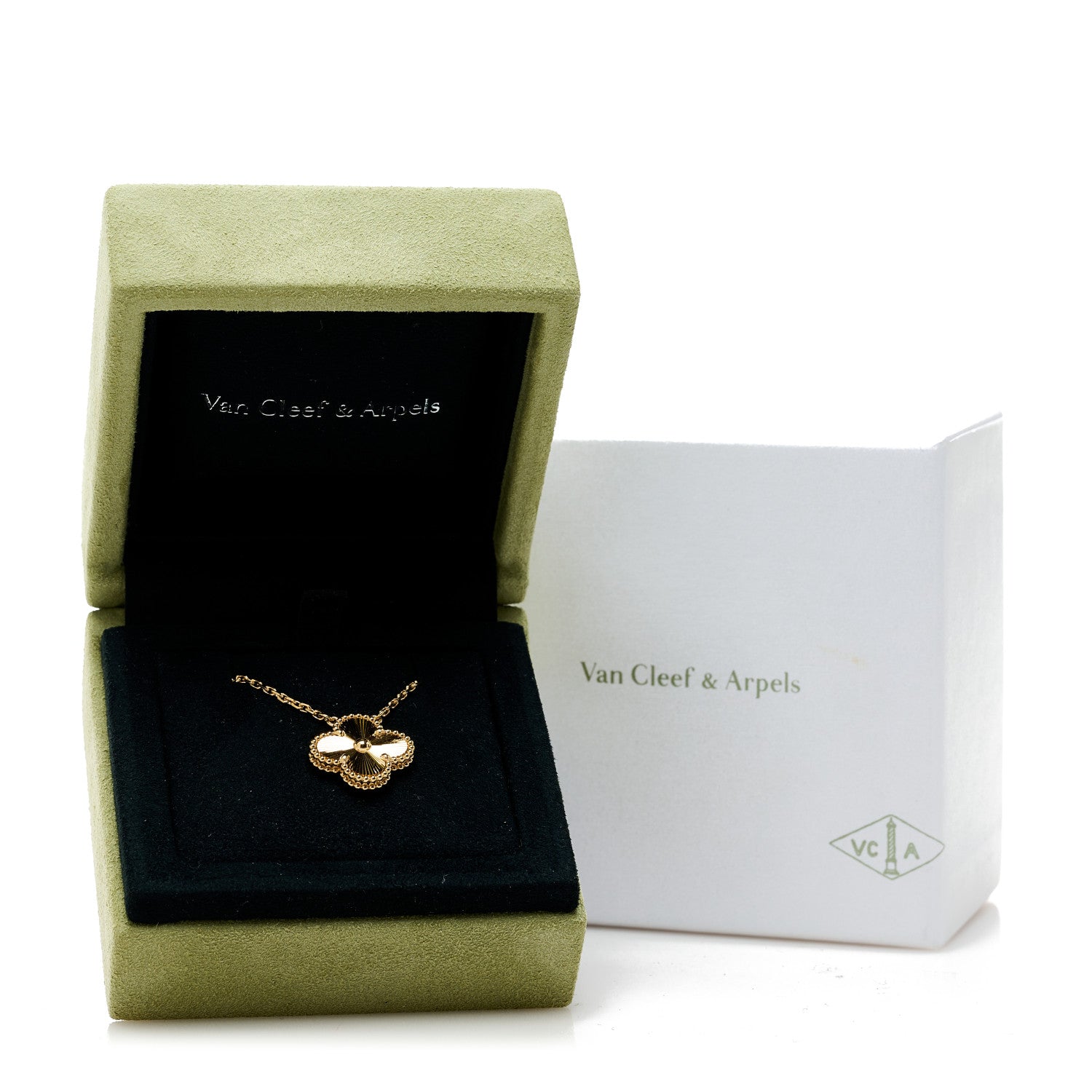 Van Cleef & Arpels 18K Rose Gold Mother of Pearl Lucky Spring Plum Blossom Necklace 6 of 6