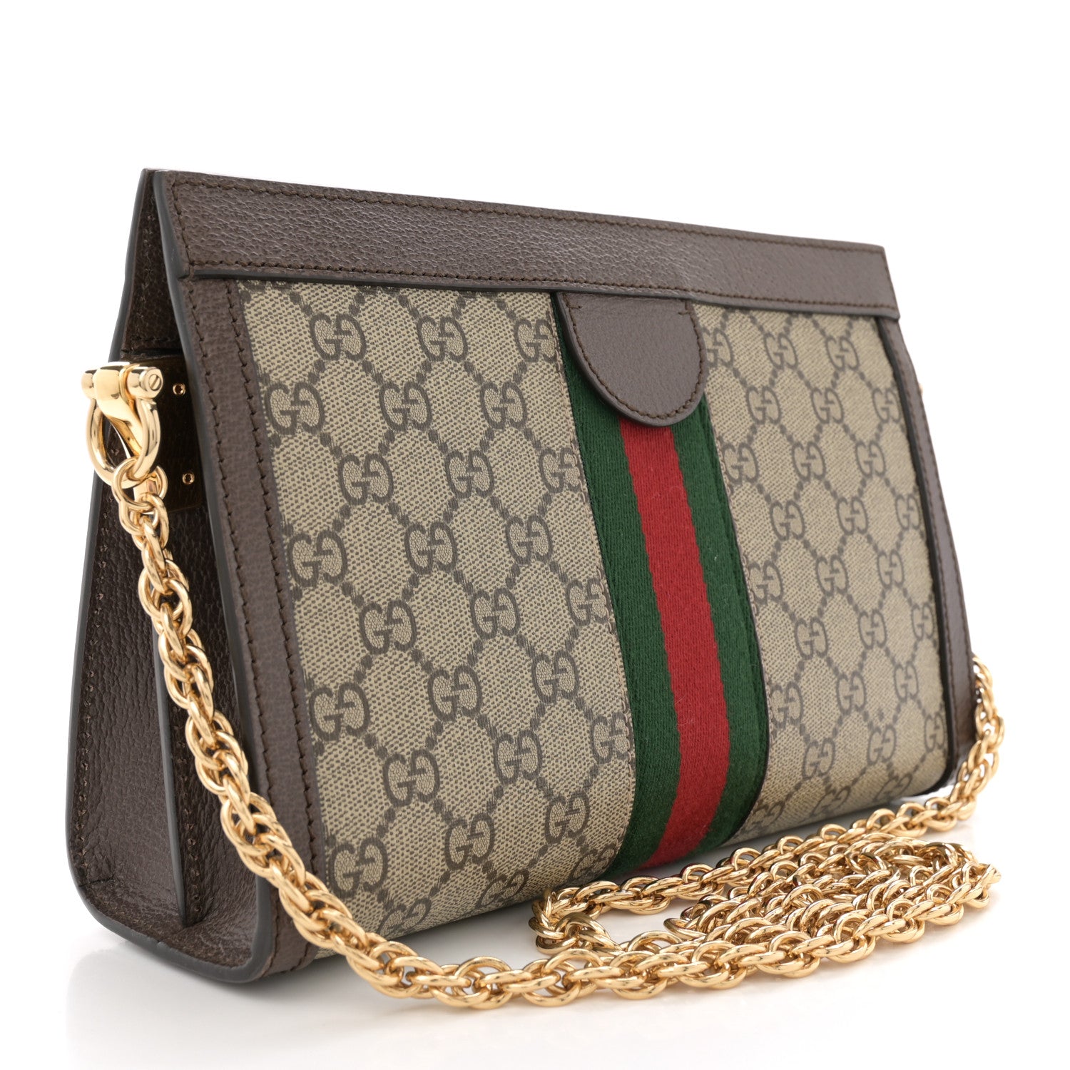 Gucci GG Supreme Monogram Web Small Ophidia Chain Shoulder Bag Brown 3 of 10