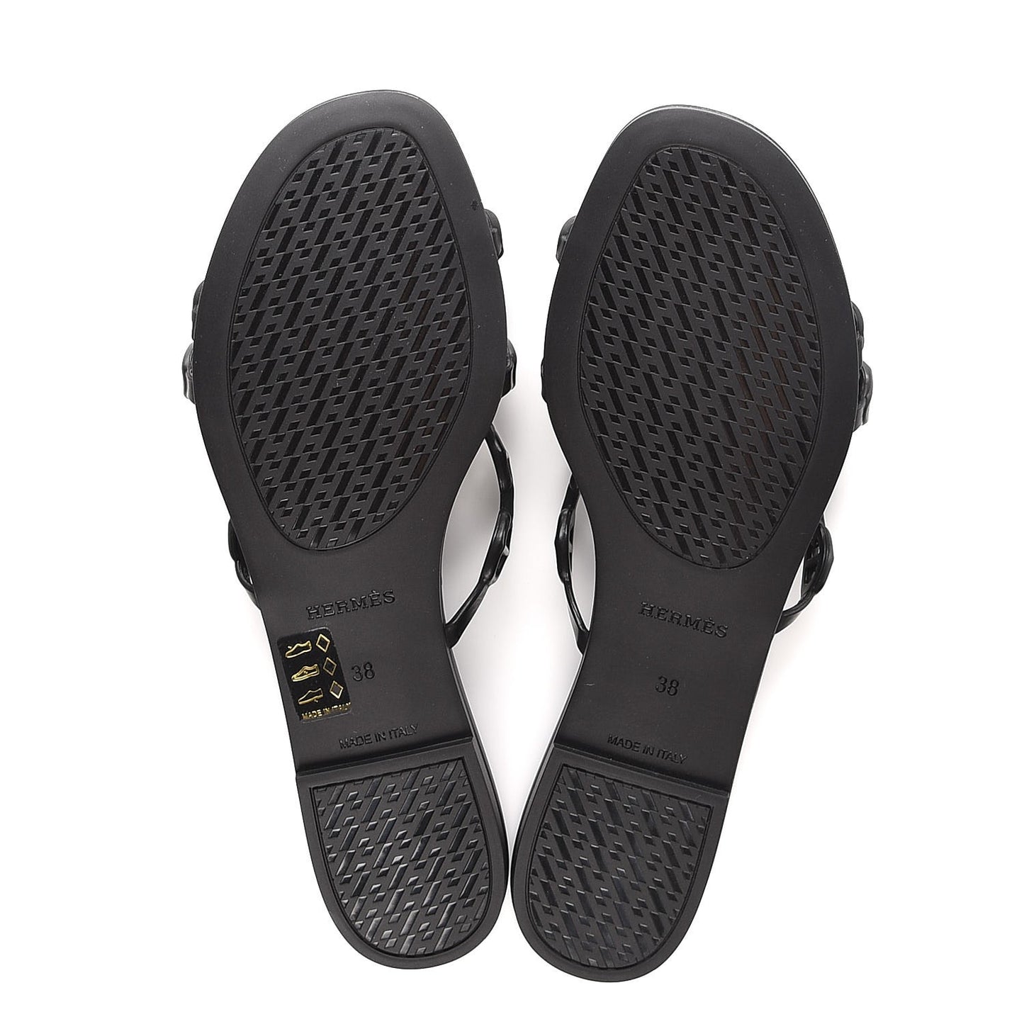 Rubber Chaine d'Ancre Rivage Sandals 38 Black