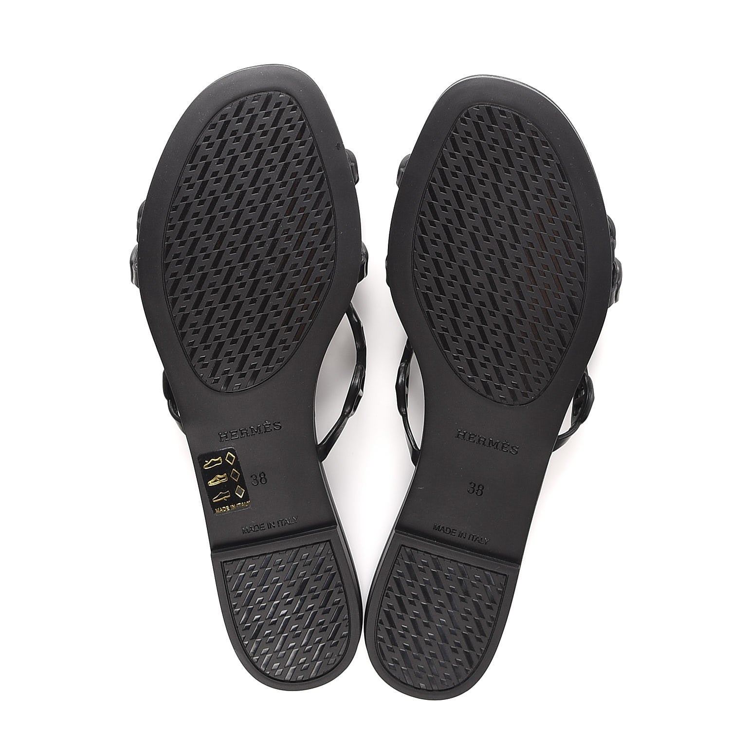 Hermes Rubber Chaine d'Ancre Rivage Sandals 38 Black 5 of 7