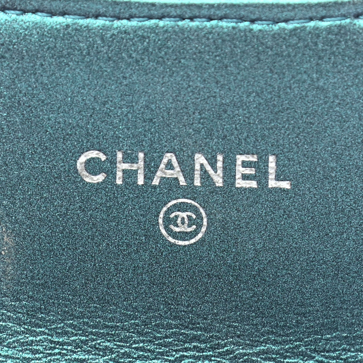 Chanel Iridescent Lambskin Quilted Flap Card Holder Turquoise 12 of 16