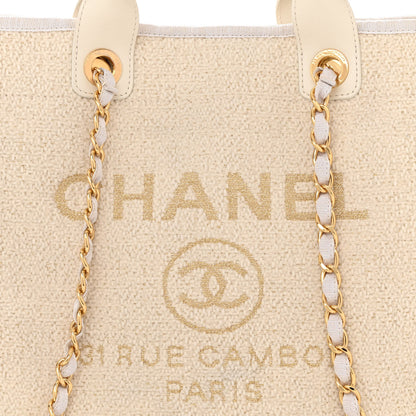 Chanel Lurex Boucle Medium Deauville Tote White 7 of 9