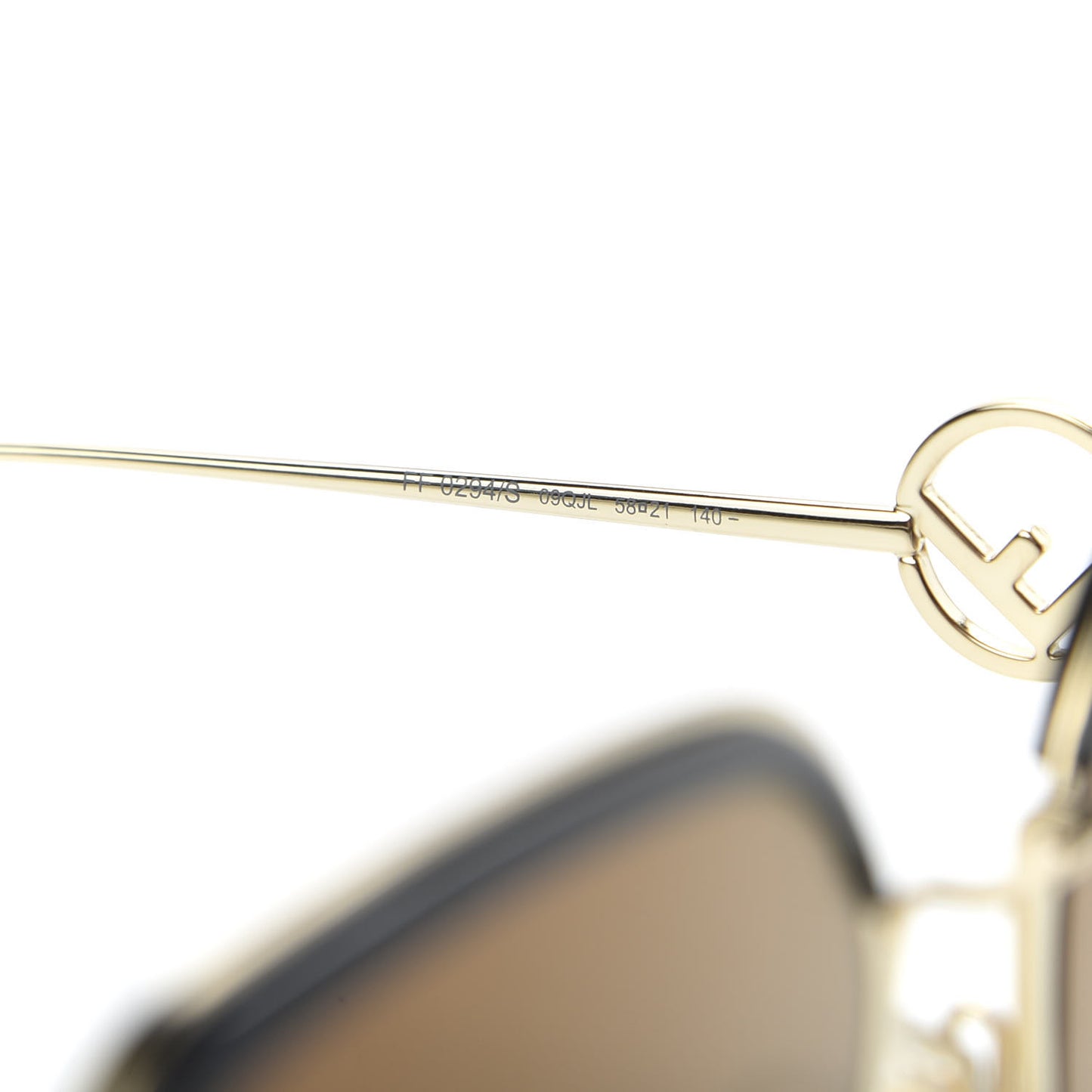 Metal Acetate F is Fendi Square Sunglasses FF 0294/S Gold