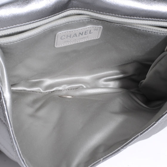Leather Medium Leo Lion Flap Clutch Metallic