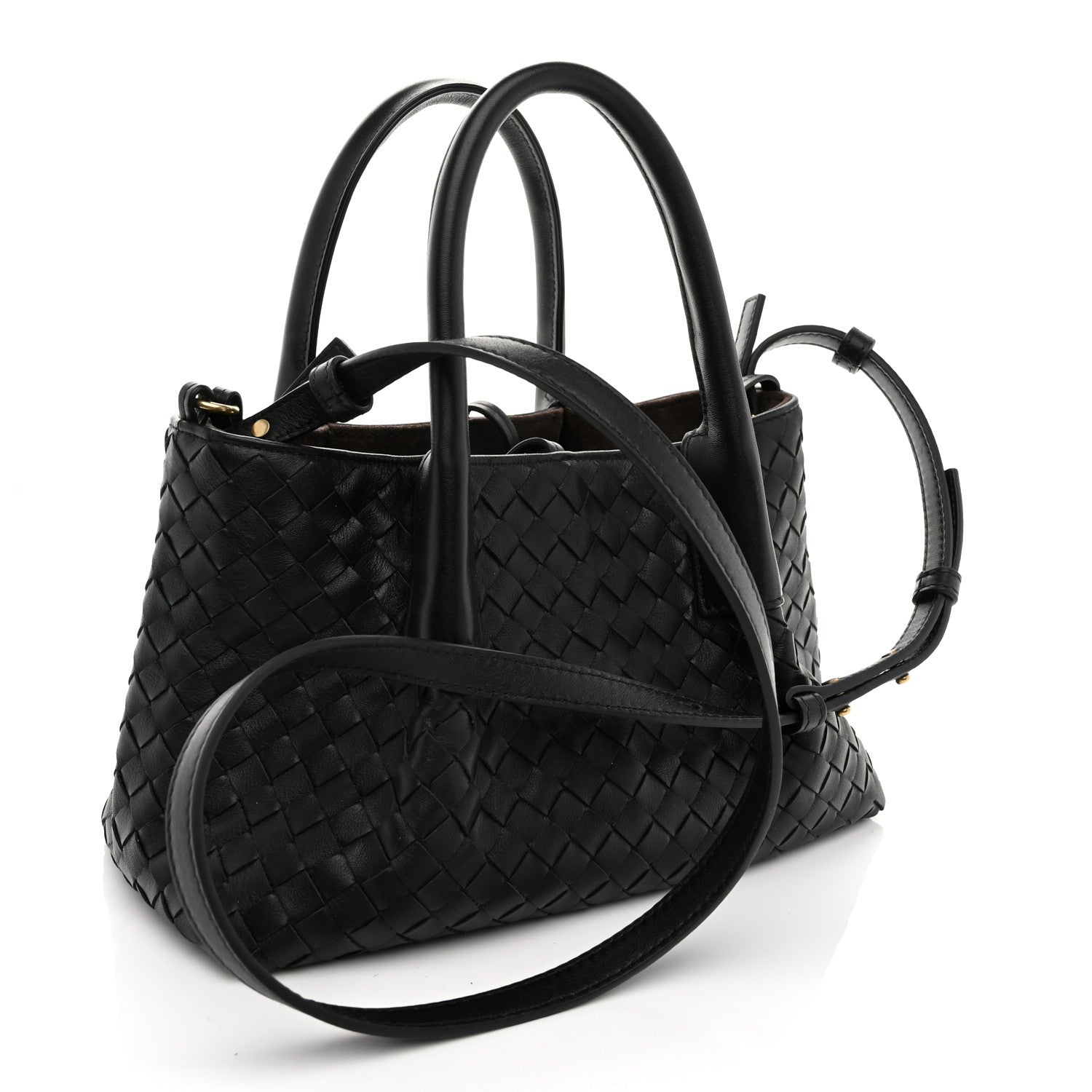 Bottega Veneta Calfskin Intrecciato Small Pinacoteca Tote Black Fondant 4 of 10
