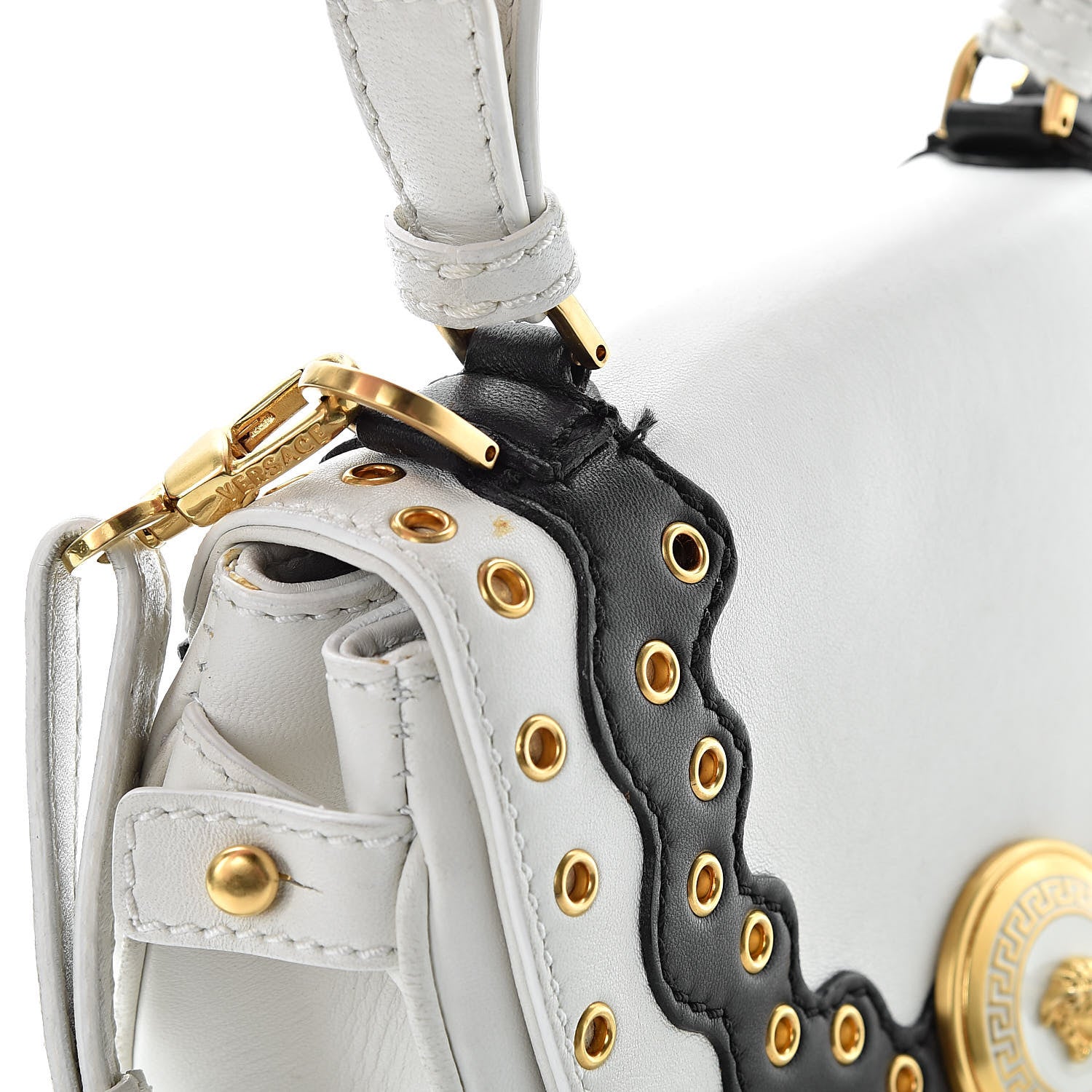 Versace Calfskin Vanitas Crossbody Bag White 19 of 21
