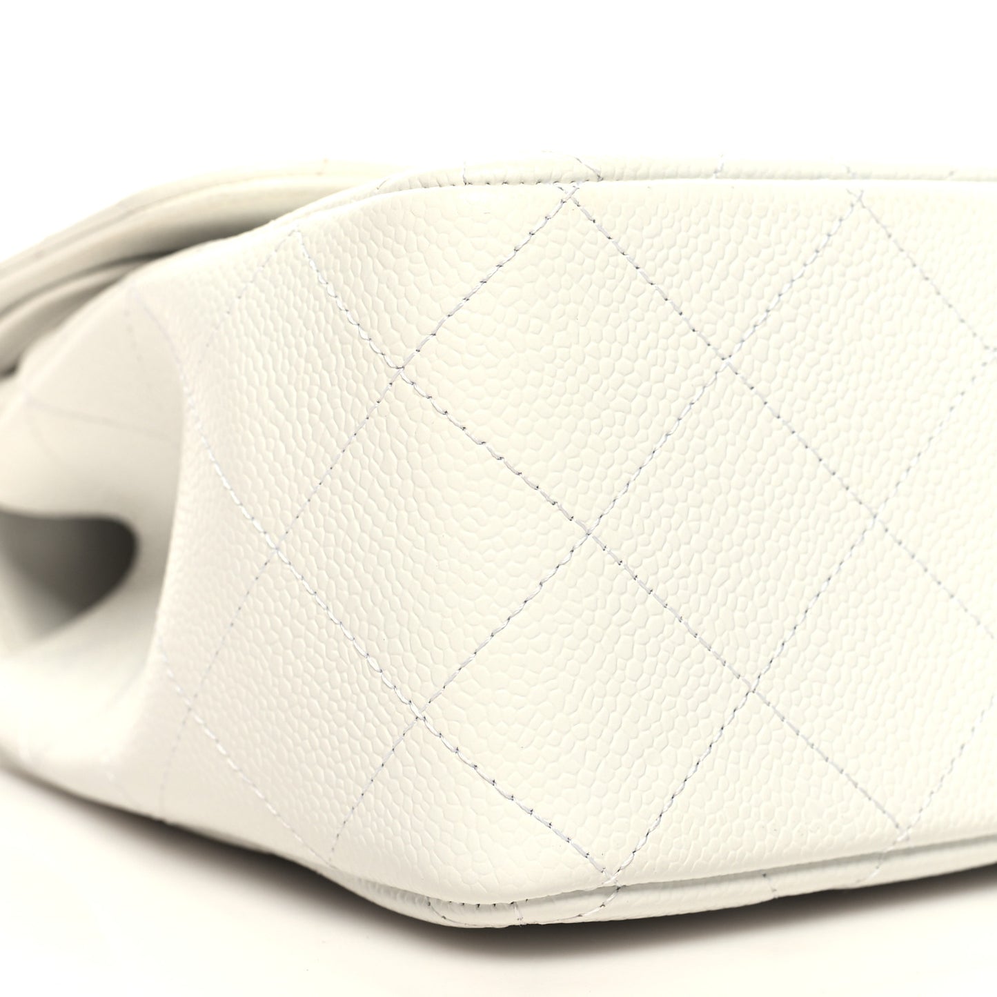 Caviar Quilted Jumbo Double Flap White