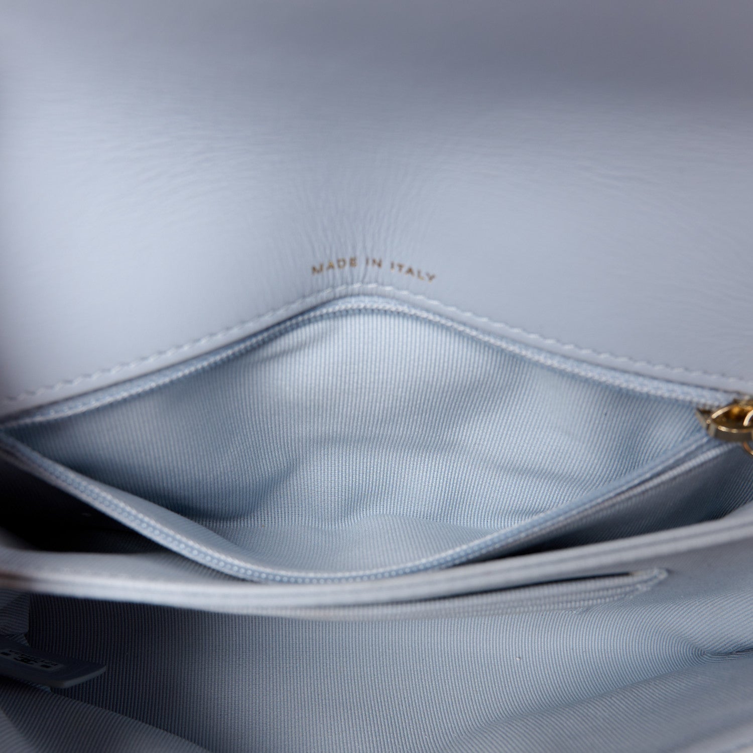 Chanel Lambskin Quilted Chanel 19 Flap Clutch Light Blue 6 of 14