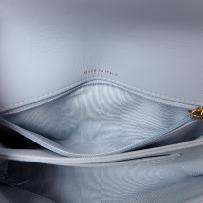 Chanel Lambskin Quilted Chanel 19 Flap Clutch Light Blue 6 of 14