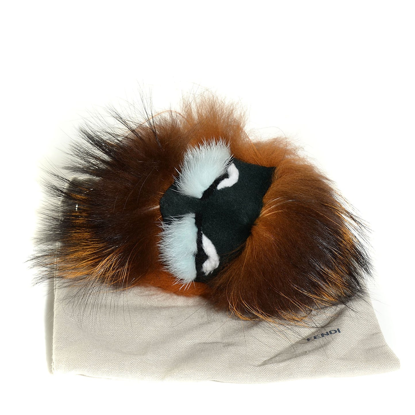 Fox Mink Rabbit Fur Vitello Flamingo Kooky Monster Bag Bug Charm Zucca Multicolor Black