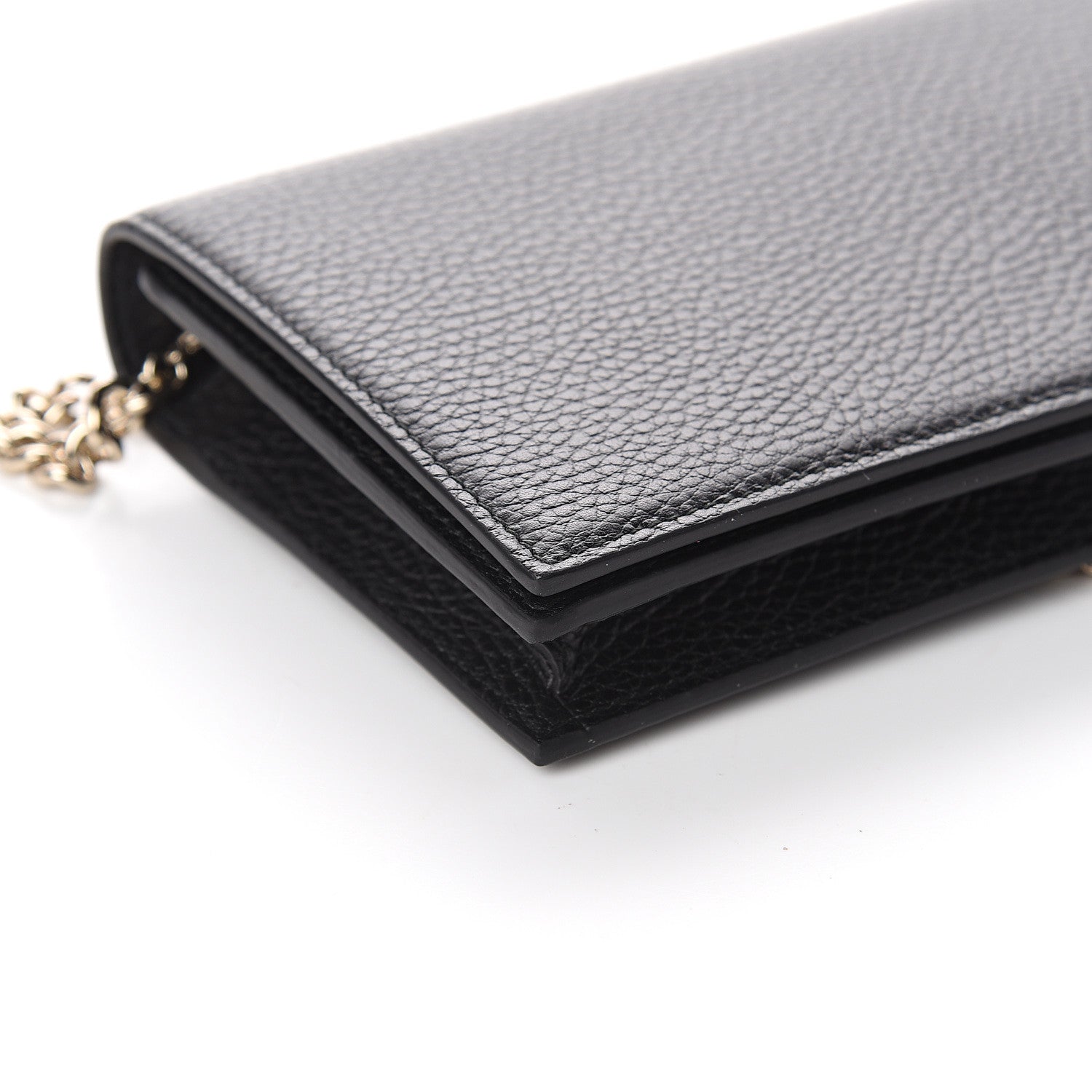 Gucci Dollar Calfskin Medium Betty Chain Wallet Black 6 of 7