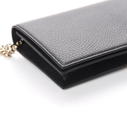 Gucci Dollar Calfskin Medium Betty Chain Wallet Black 6 of 7