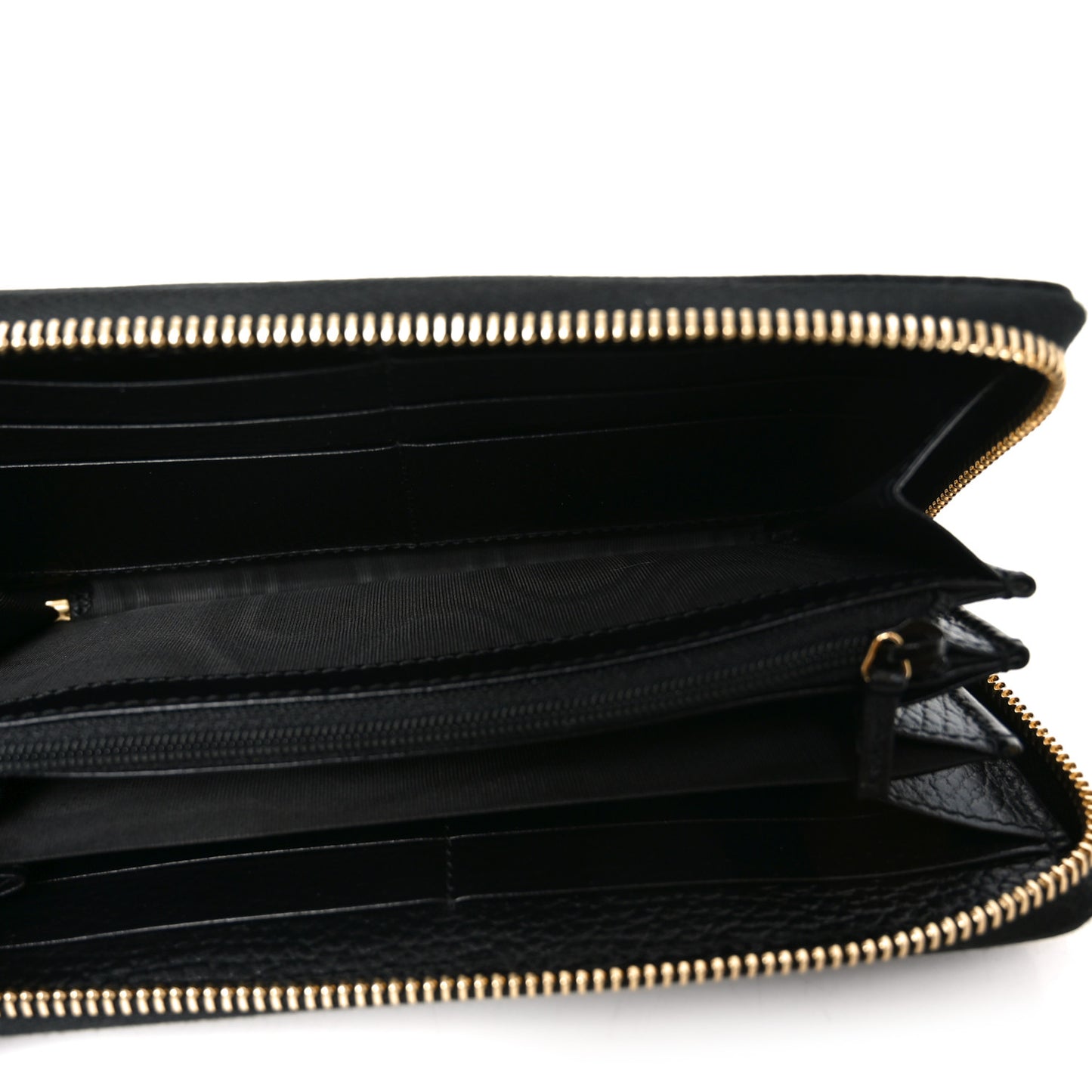 Dollar Calfskin GG Marmont Zip Around Wallet Black