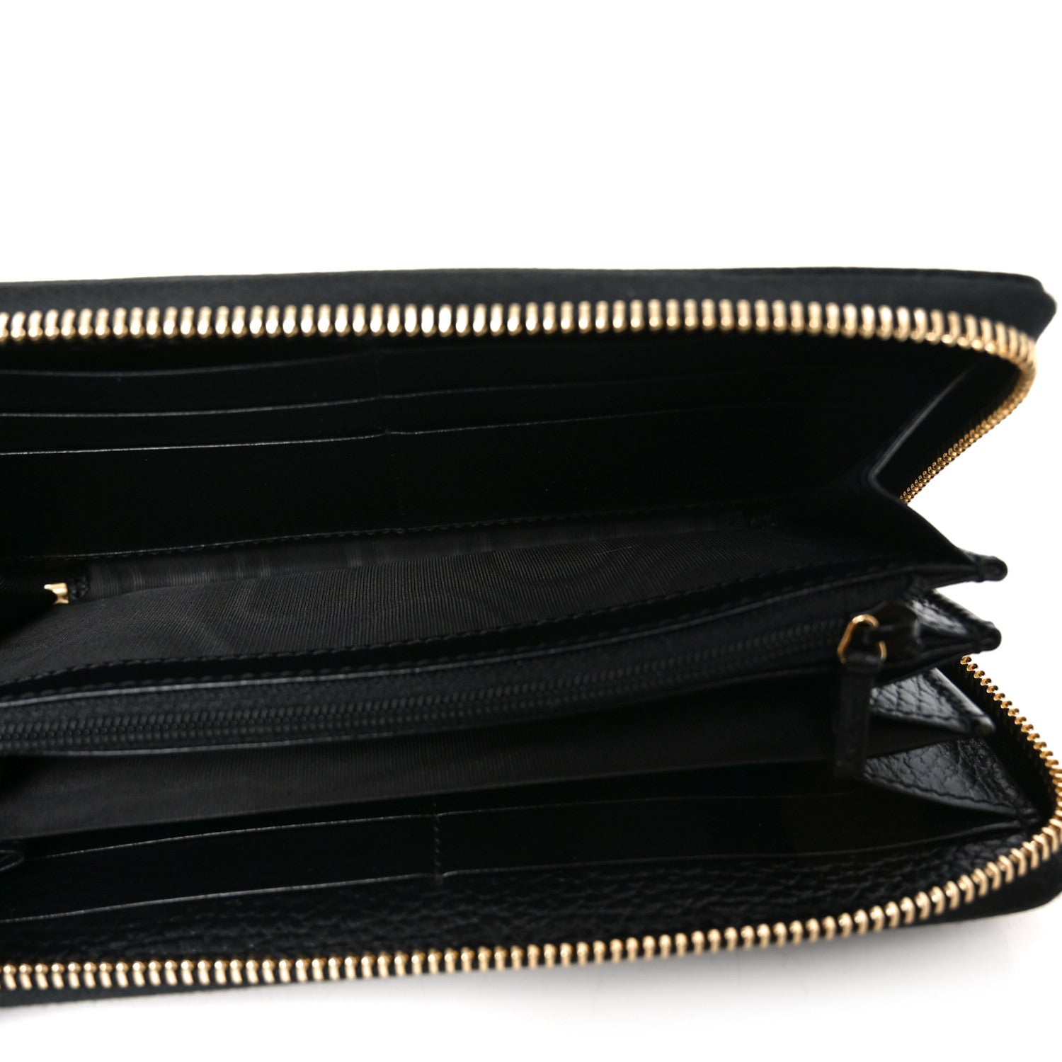 Gucci Dollar Calfskin GG Marmont Zip Around Wallet Black 5 of 8