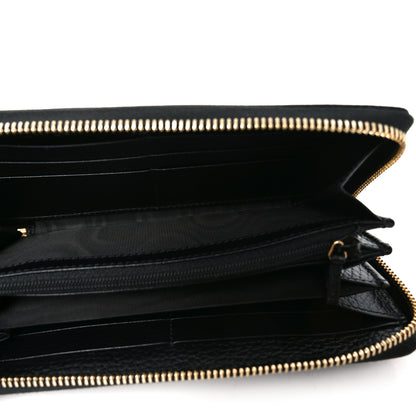 Gucci Dollar Calfskin GG Marmont Zip Around Wallet Black 5 of 8